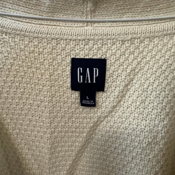 Gap Off-White Cable Knit Cardigan Sweater (Size L) - Picture 3 of 3